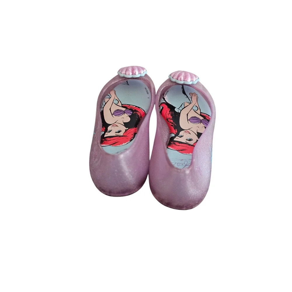 Mini Melissa Girls Sz 13 Sweet Love + Disney Princess Ariel flats